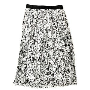 Rachel Zoe Pleated Leopard Dot Midi Skirt